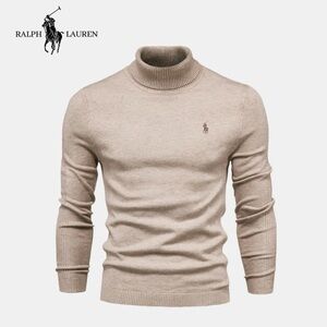 Ralph Lauren Men's Tan Turtleneck Sweater